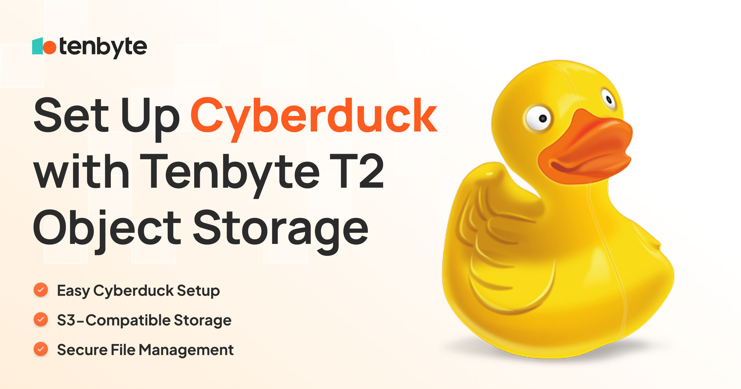 How to connect Cyberduck to Tenbyte T2 object storage in minutes