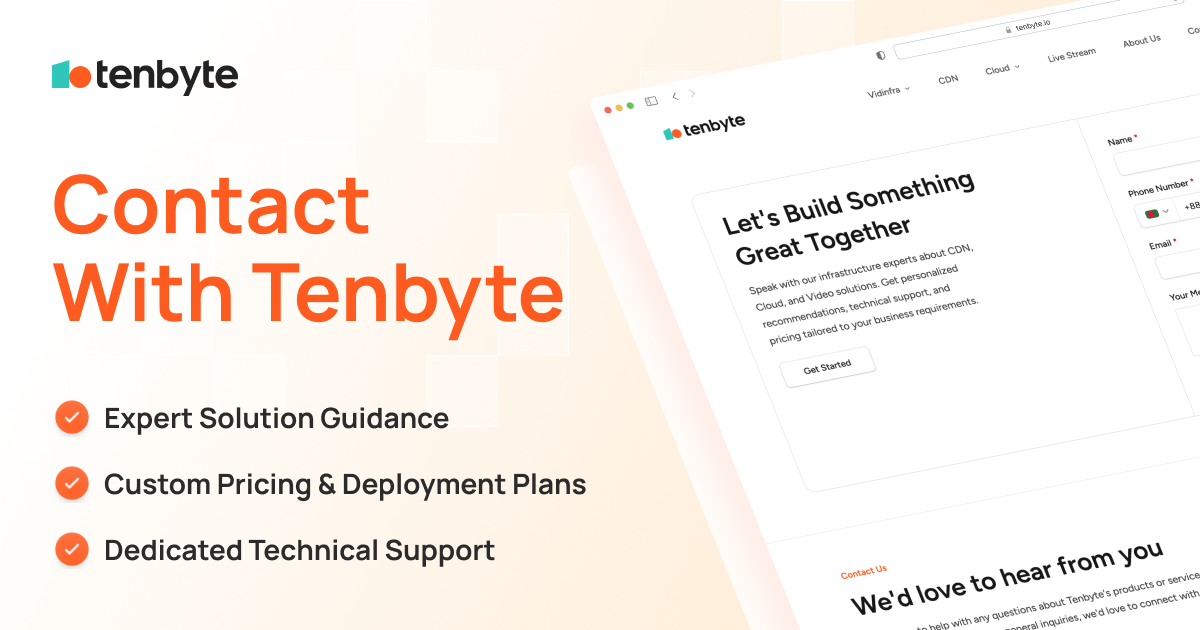 Contact Tenbyte | Speak with Cloud, CDN & Video Infrastructure Experts ...